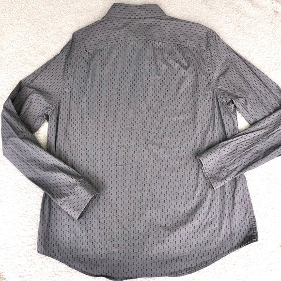 Goodfellow shirt hammer print button down long sleeve men’s XL gray & blue - Picture 4 of 9